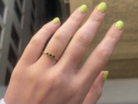 3 Bezel Emerald Equilibrium Ring