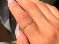 Baguette Diamond Moon Drop Ring