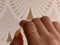 Baguette Emerald Moon Drop Ring