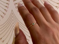 Round Emerald Moondrop Ring