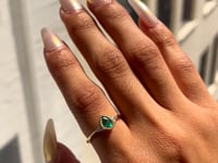 Emerald Pear Diamond Cluster Ring