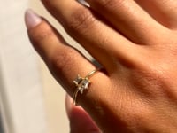 White Diamond Baguette Lace Ring