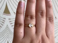 Rose Cut Diamond Oval Deco Ring
