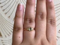 Round Green Sapphire Deco Ring