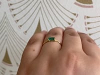 Emerald Cut Emerald Deco Ring