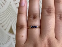 3 Blue Sapphire Deco Ring