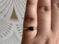 Emerald Cut Blue Sapphire Etude Ring