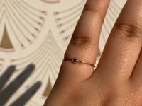 Round Blue Sapphire Moondrop Ring