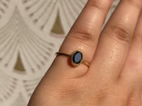 Large Oval Black Diamond Wisp Ring