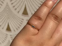 Baguette Blue Sapphire Moondrop Ring