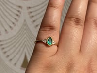 Emerald Pear Diamond Cluster Ring
