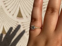 Cushion Cut Diamond Melody Baguette Equilibrium Ring