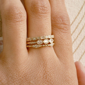 Oval Diamond Triplet Equilibrium Ring