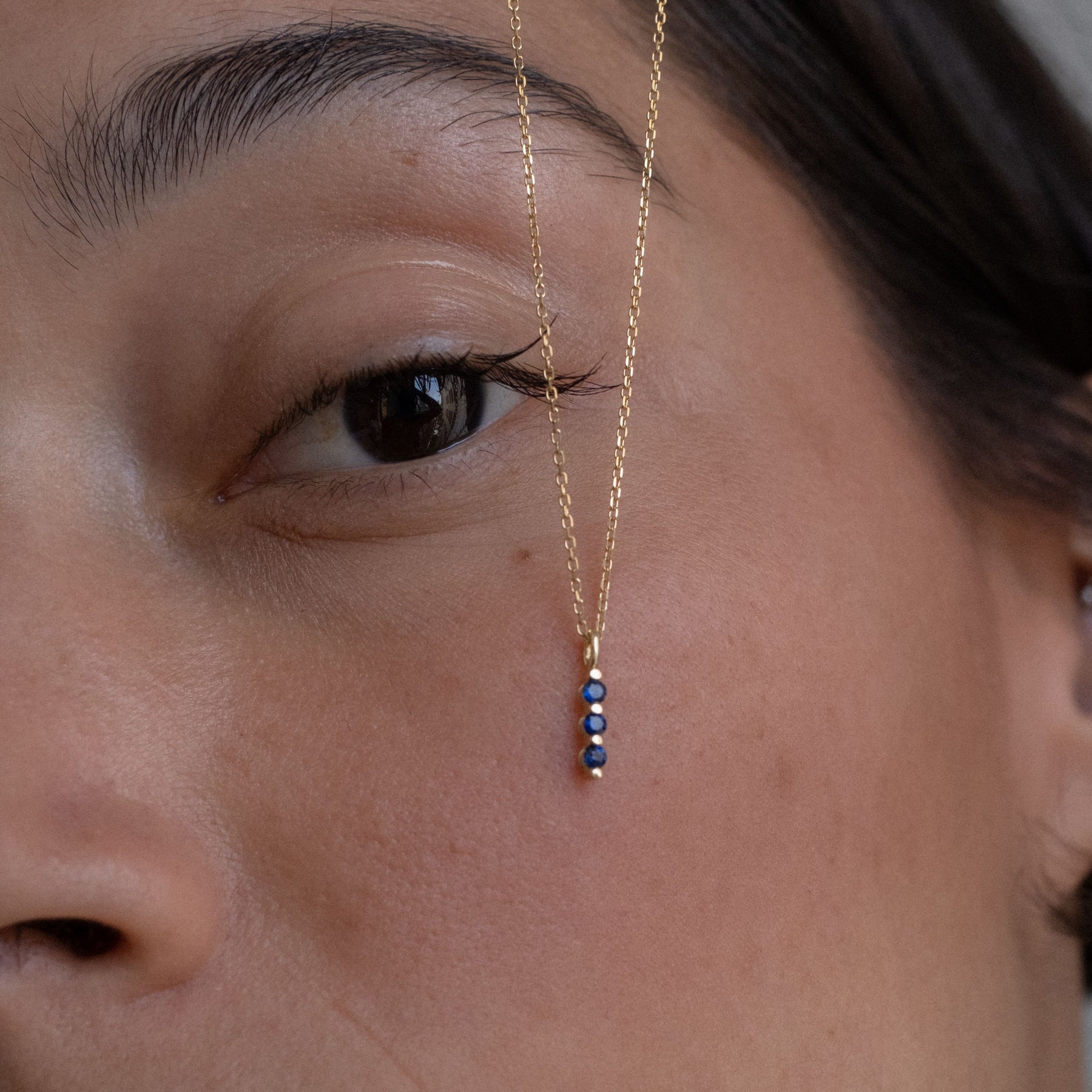 Blue Sapphire Stack Necklace (ready to ship option)*