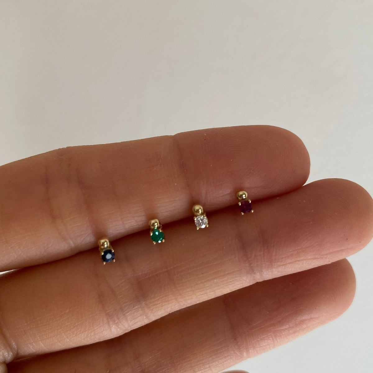 Emerald Cluster Stud (Single) (ready to ship option)*