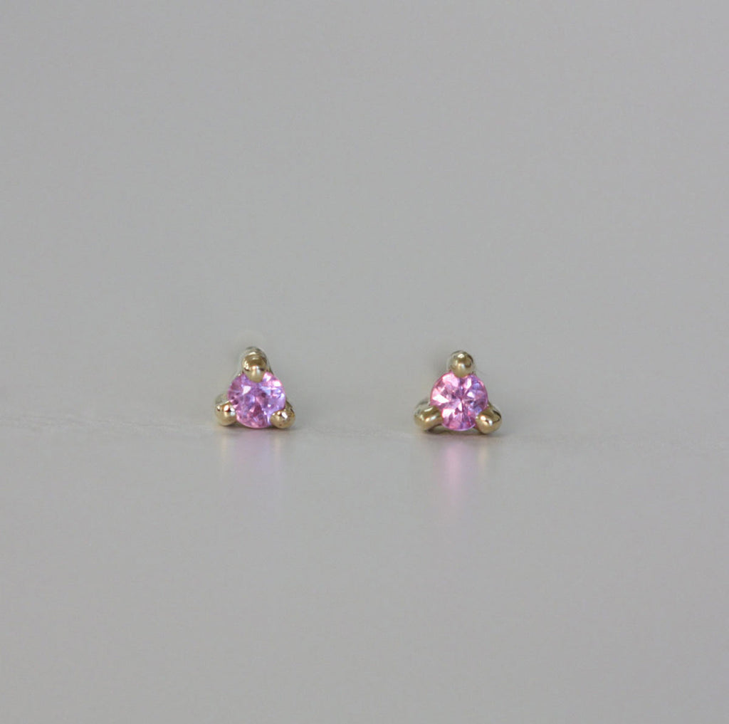 1.5 mm Pink Sapphire Stud Earring (Single)