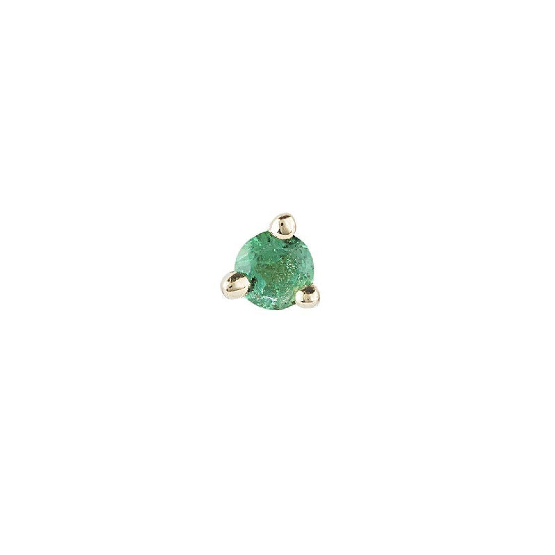 2 mm Emerald Dot Stud (Single)