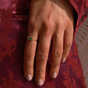 East West Equilibrium Emerald Ring