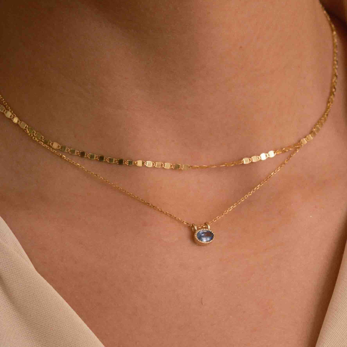 East West Blue Sapphire Necklace