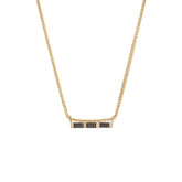 3 Black Diamond Baguette Necklace