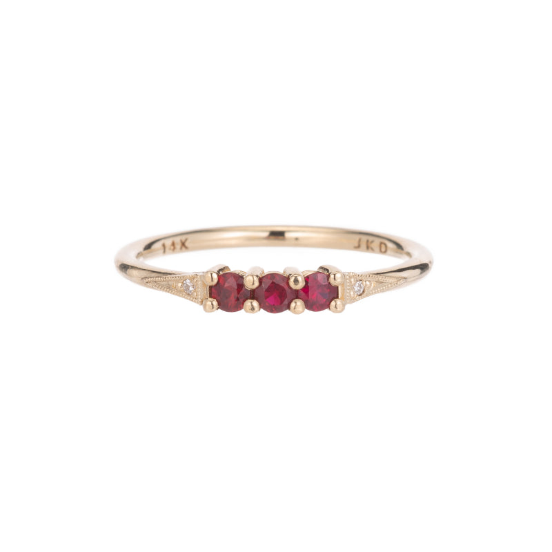 3 Ruby Deco Ring