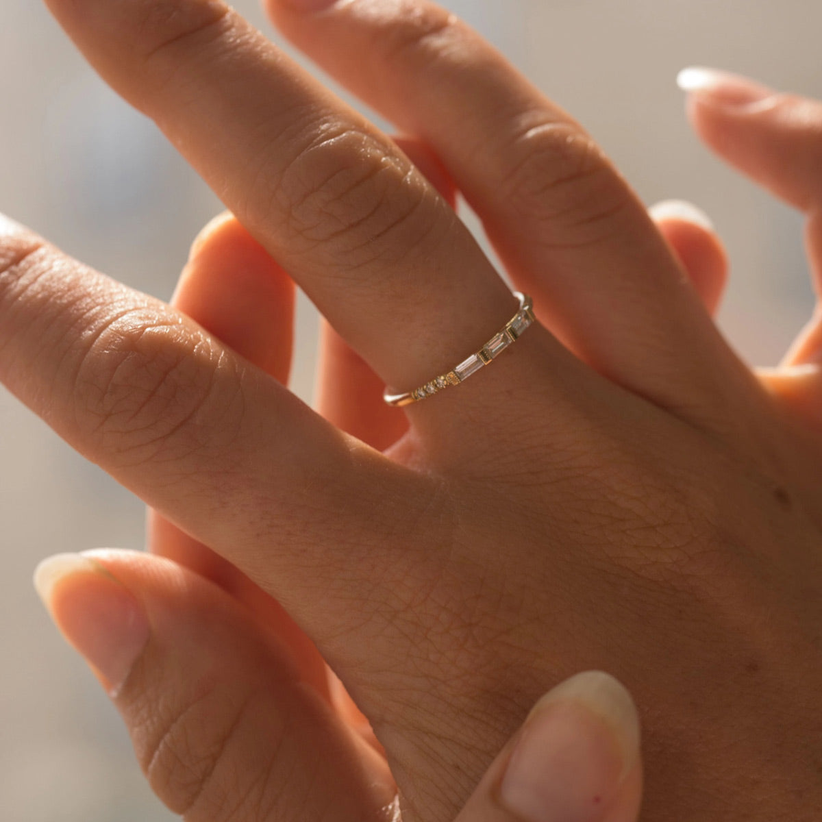 3 diamond Baguette Ring