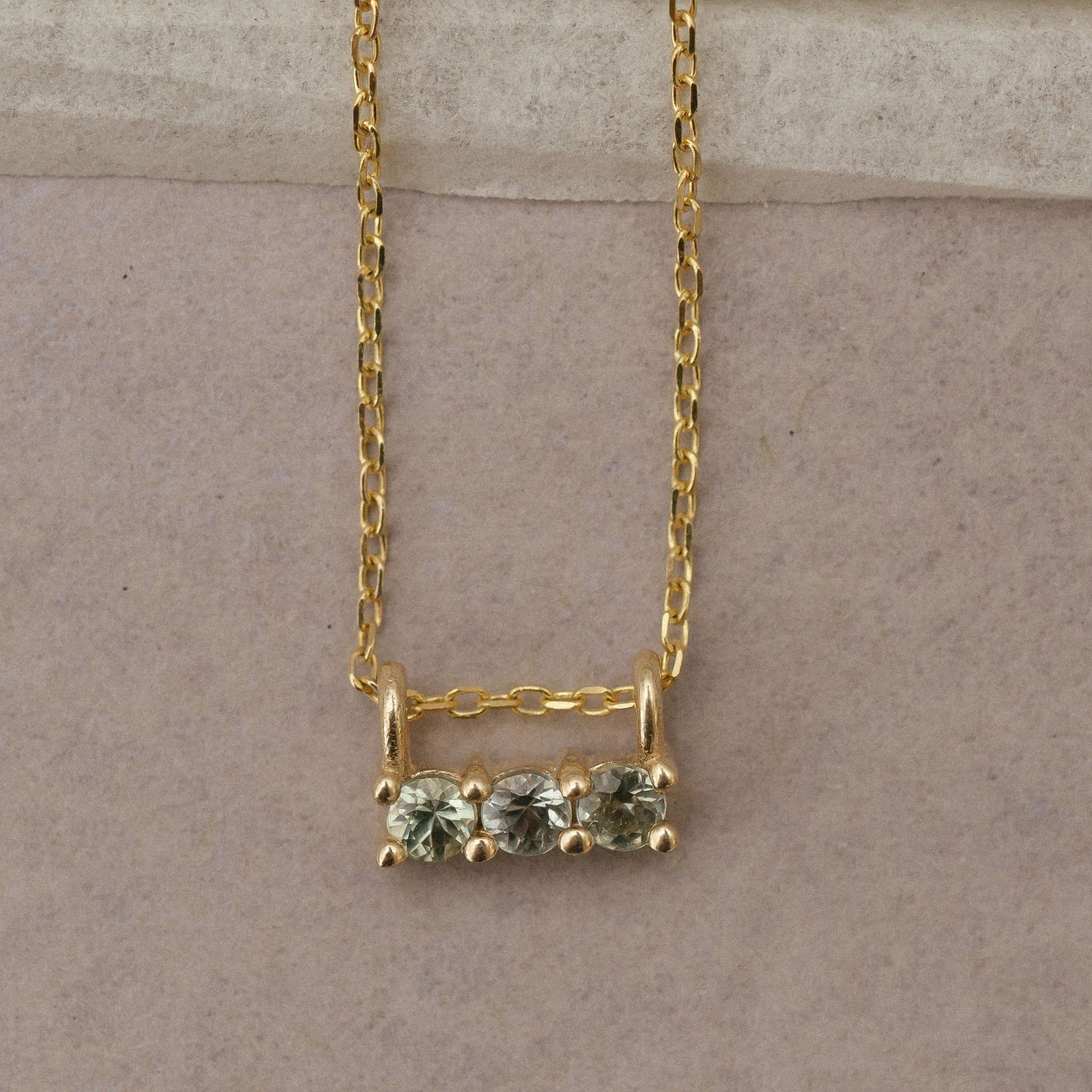 Green Sapphire 3S Necklace (ready to ship option)*