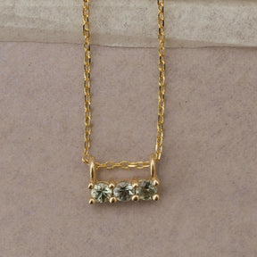 Green Sapphire 3S Necklace (ready to ship option)*