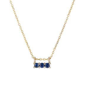 Blue Sapphire 3S Necklace (ready to ship option)*