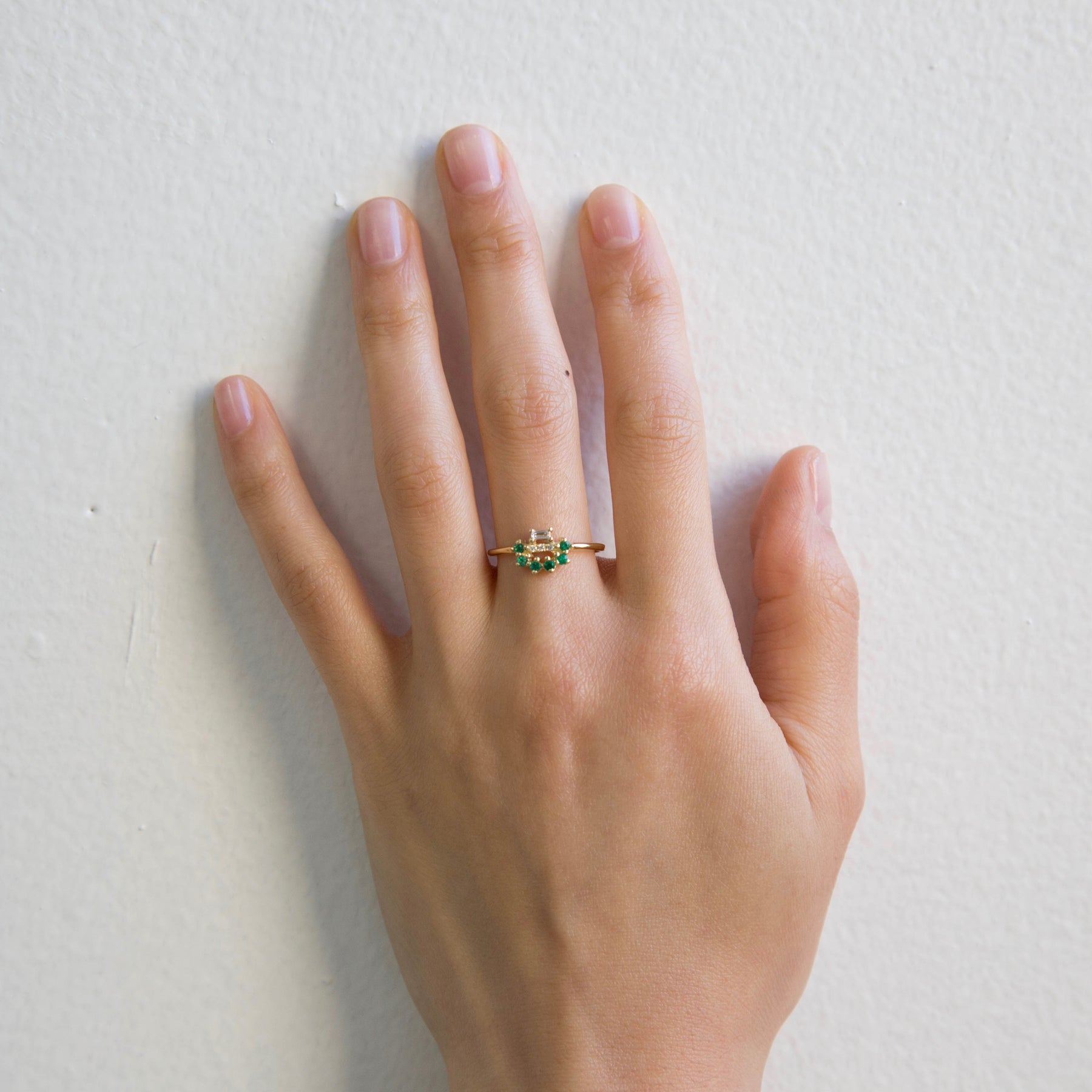 Emerald Baguette Arch Ring