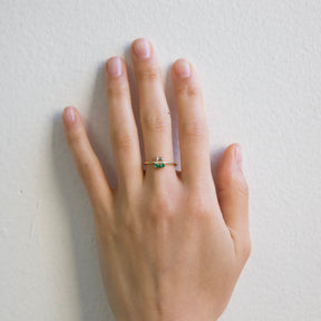 Emerald Baguette Lace Ring