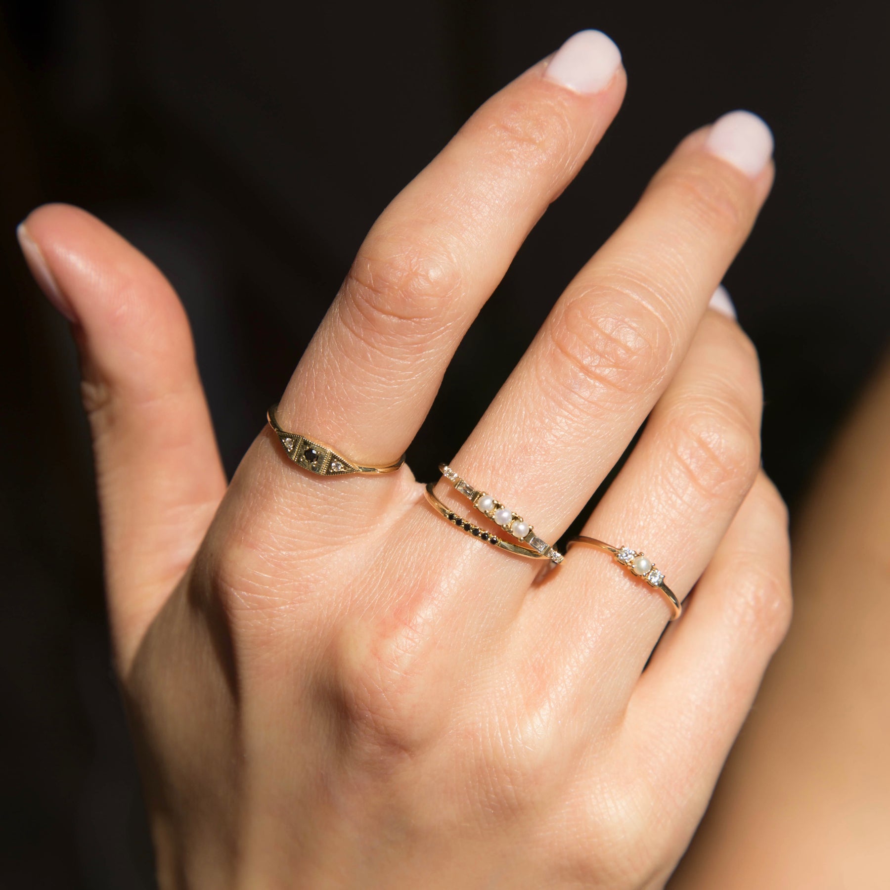 Black Semi Pave Ring