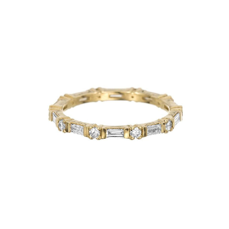 Baguette Round Diamond Eternity Band