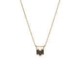 Black Diamond Baguette Step Gold Necklace product image