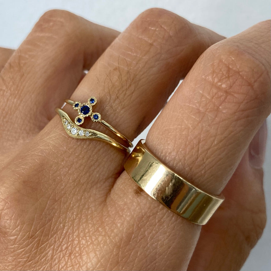 Blue Sapphire Flora Ring