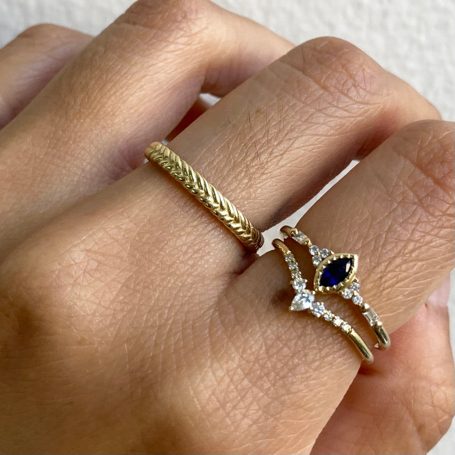 Blue Sapphire Marquise Poeme Ring