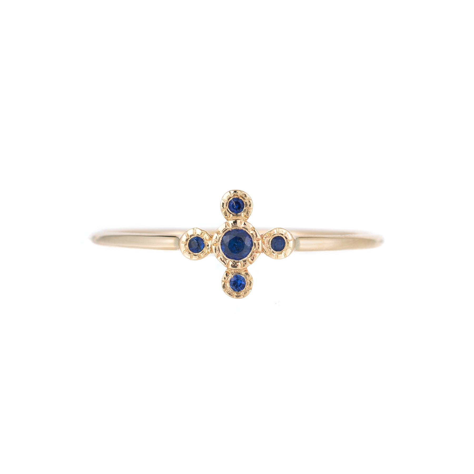 Blue Sapphire Flora Ring