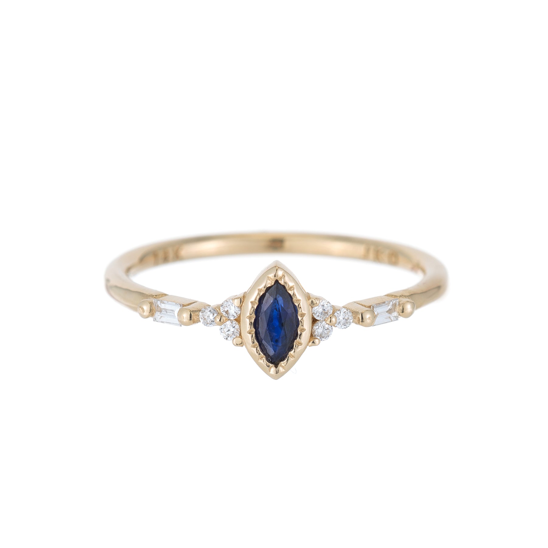 Blue Sapphire Marquise Poeme Ring