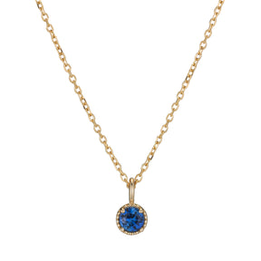 Blue Sapphire Milgrain Necklace