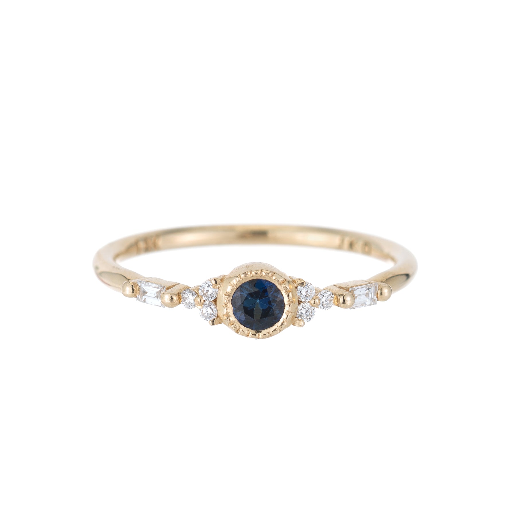 Blue Sapphire Round Poeme Ring