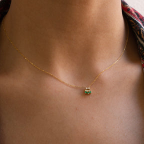 Baguette Emerald Lace Necklace