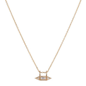 Diamond Baguette Mini Deco Point Necklace (ready to ship option)*