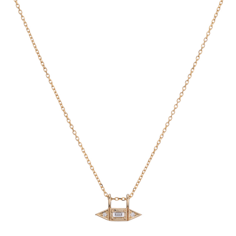 Diamond Baguette Mini Deco Point Necklace