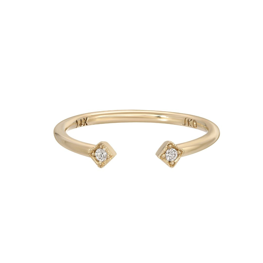 Diamond Deco Square Cuff Ring