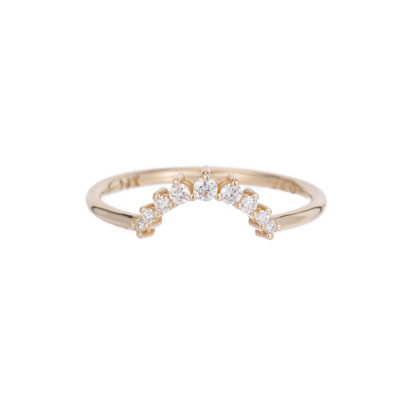 DIAMOND PRONG SET ARCH BAND