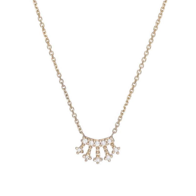 Mini Diamond Crown Necklace