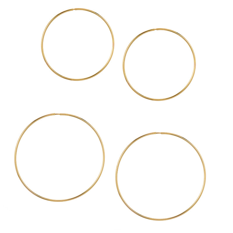14K Hollow Hoops—Small (PAIR)