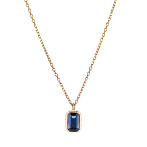 Emerald Cut Sapphire Wisp Necklace (ready to ship option)*