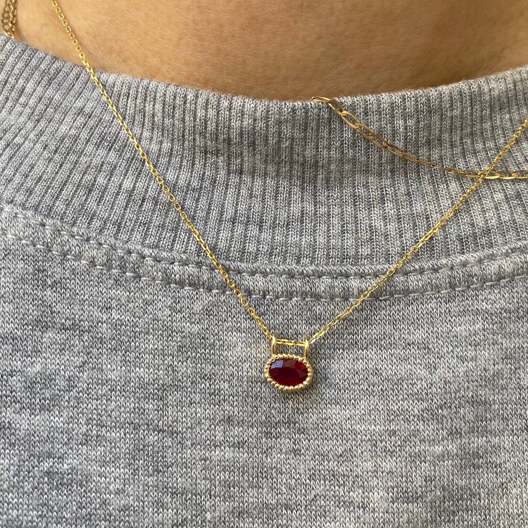 thumbnail image 2 of JaipurJewels 240 Carat Natural Ruby Beaded Necklace - 20 Inches, Handmade, Color Enhanced 2 of 4