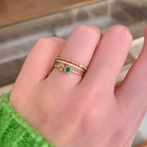 Emerald Leaf Ring